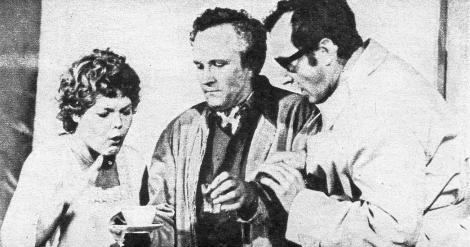 Foto: Waltraut Denger; “FF dabei”, Nr. 51/1974, Seite 28; im Bild von links: Katja Paryla, Alfred Müller und Dieter Wien