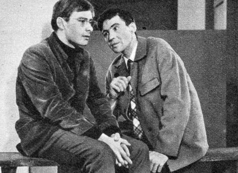 Foto: “Funk und Fernsehen der DDR”, Nr. 24/1967, Seite 13; im Bild von links: Rüdiger Götze und Ezard Haußmann